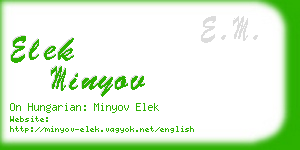 elek minyov business card